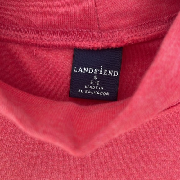 Lands End women’s mock turtleneck size 6-8 cotton coral color like new - Picture 2 of 5